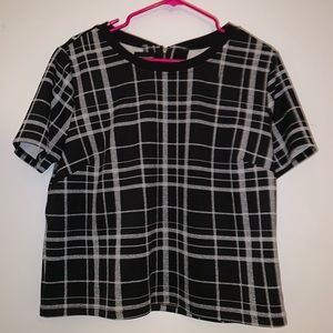 Joe boxer black and white checkered crop top